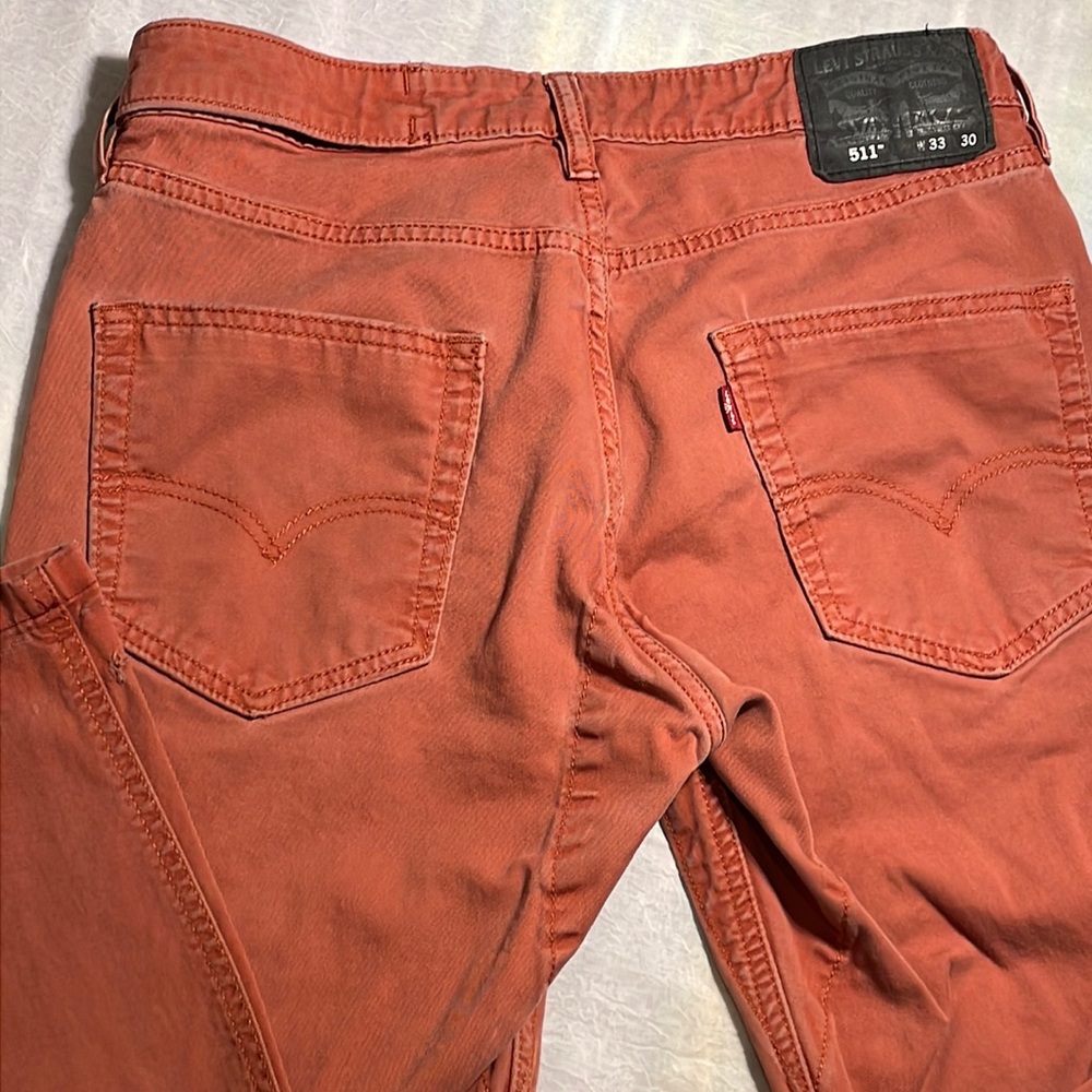 Levi’s 511 Skinny Men’s Commuter Light Red Jeans 33x30 Tight Fit